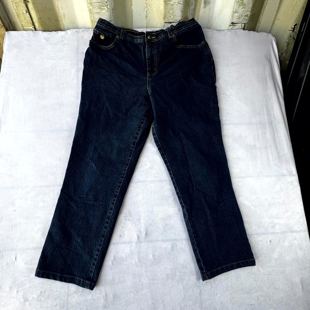 Gloria Vanderbilt Straight Jeans Women 16 Petite Blue Denim Cotton Everyday Wear